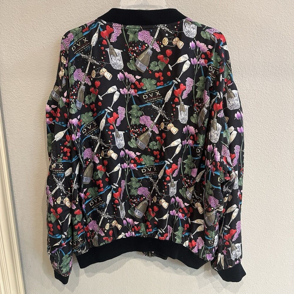 Vintage Nicole Miller Artelier 1994 Silk Bomber Jacket Rare Wine Champagne Print - Picture 5 of 10